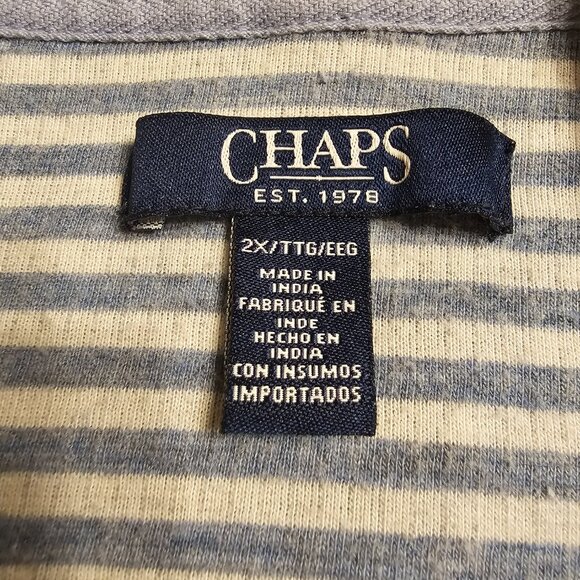 Chaps Womens Thermal Hoodie, 2X, Blue - Picture 9 of 12